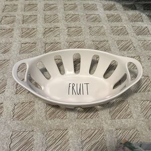 EUC 2019 Rae Dunn Oval Ceramic Fruit Basket Bowl 12”
